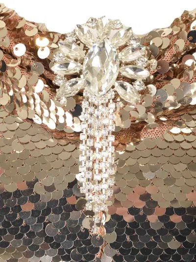 Self-portrait Gold Sequin Off Shoulder Mini Dress In Multi