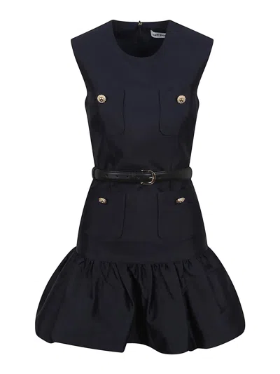 Self-portrait Sleeveless Dress With Pockets Self Portrait In Blue