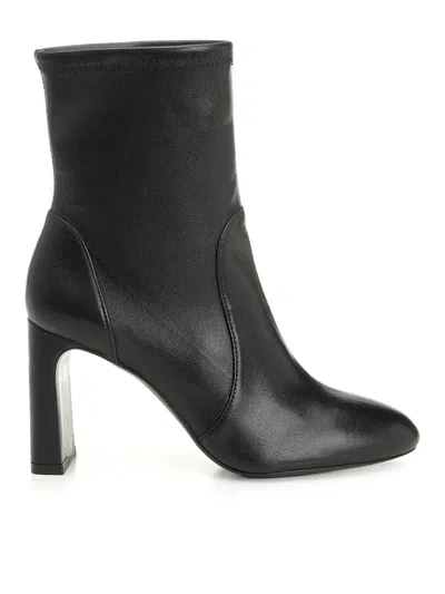 Stuart Weitzman Babette Leather Booties In Black
