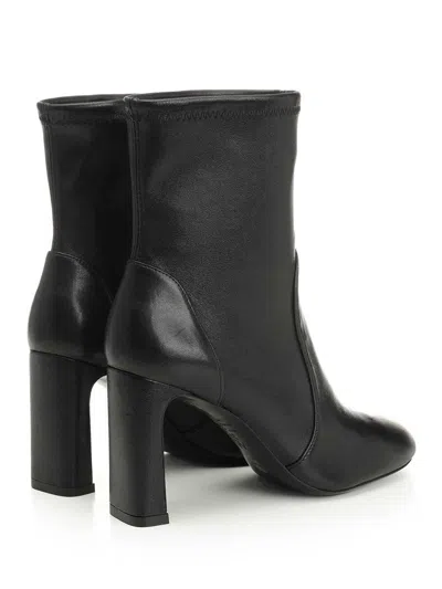 Stuart Weitzman Babette Leather Booties In Black