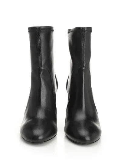 Stuart Weitzman Babette Leather Booties In Black