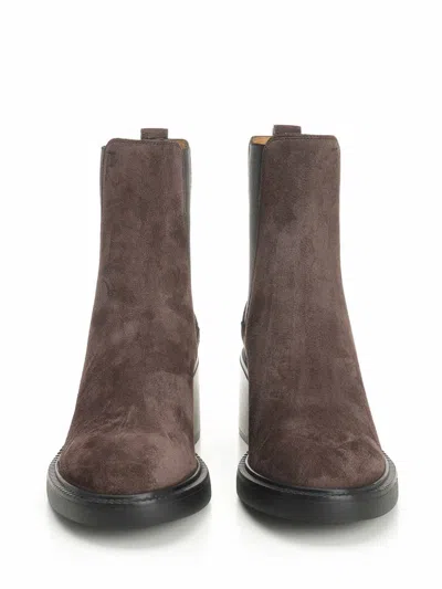Tod's Gomma T60 73l Tronchetto Elast. Boots Brown In Brown