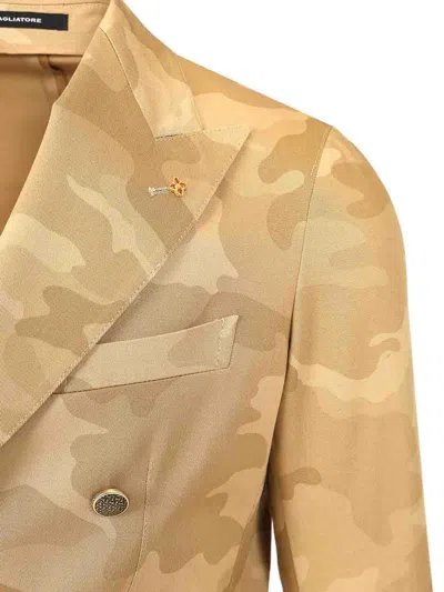 Tagliatore Montecarlo Doppio Petto Misto Lana Crepe In Brown