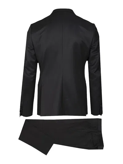 Zegna Single-breasted Two-piece Suit In Black