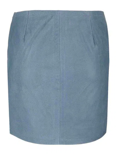 Stand Studio Leather Mini Skirt In Blue