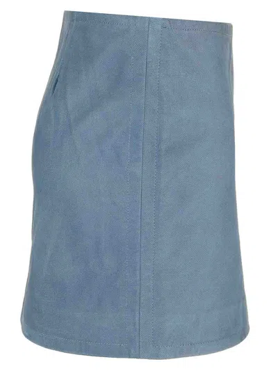Stand Studio Leather Mini Skirt In Blue