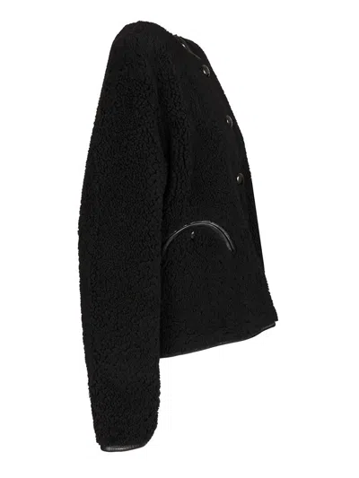 Blazé Milano Reversible Jacket Textured Fabric In Black