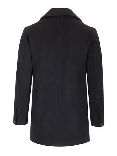 Guarinucci Short Double-breasted Coat Jackets Blue In Black