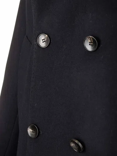 Guarinucci Short Double-breasted Coat Jackets Blue In Black