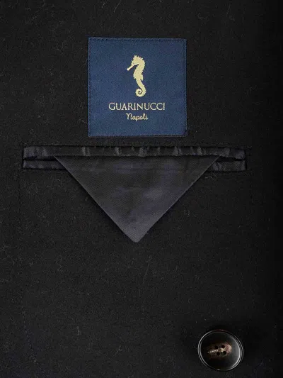 Guarinucci Short Double-breasted Coat Jackets Blue In Black