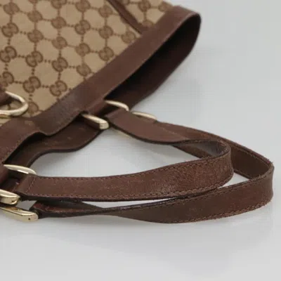 Pre-owned Gucci Abbey Beige Canvas Tote Bag ()