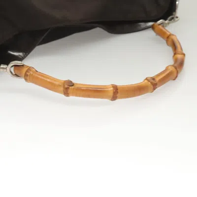 Pre-owned Gucci Bamboo Brown Nylon Tote Bag ()