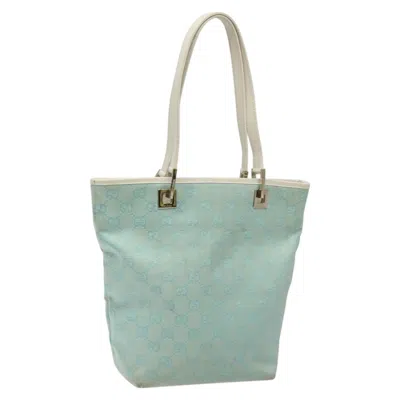 Pre-owned Gucci Gg Canvas Blue Canvas Tote Bag ()