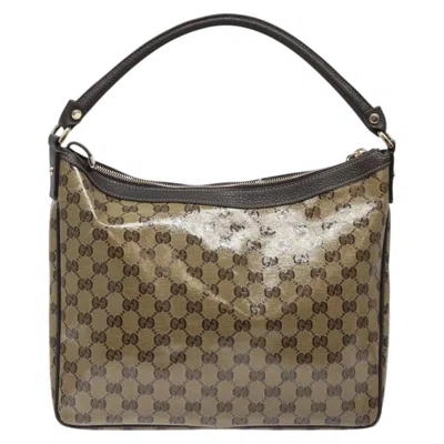 Pre-owned Gucci Gg Crystal Brown Canvas Shoulder Bag ()