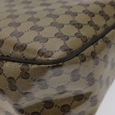 Pre-owned Gucci Gg Crystal Brown Canvas Shoulder Bag ()