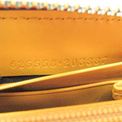 Pre-owned Gucci Gg Embossé Yellow Leather Wallet  ()