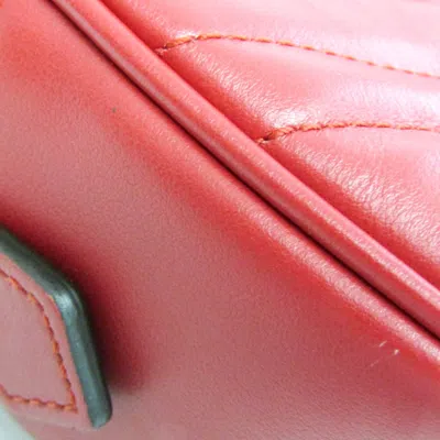 Pre-owned Gucci Marmont Red Leather Shoulder Bag ()