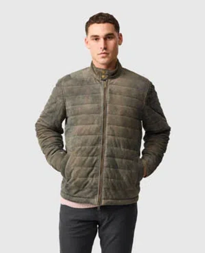 Rodd & Gunn Long Island Quilted Leather Jacket In Gray