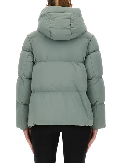 Woolrich Quilted Hooded Long Sleeve Jacket In Green