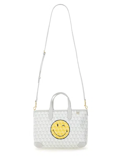 Anya Hindmarch Printed Canvas Xs I Am A Plastic Bag Handbag