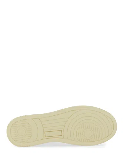 Autry Sporty White Sneakers With Textured Leather In White