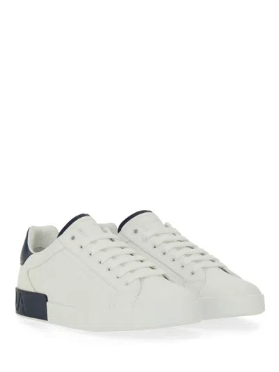 Dolce & Gabbana White Sneakers With Minimalist Design And Cushioned Sole In White
