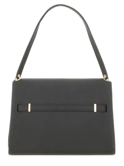 Tory Burch Structured Leather Shoulder Bag With Gold-tone Clasp