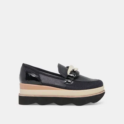 Dolce Vita Jaksen Womens Mesh Inset Leather Loafer Heels In Multi