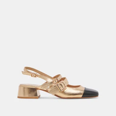 Dolce Vita Patzy Heels Gold Multi Leather In Gold