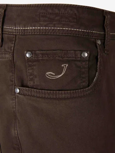 Jacob Cohen Logo-patch Denim Jeans In Brown