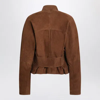 Alaïa Alaia Suede Jacket In Bomber Style In Brown