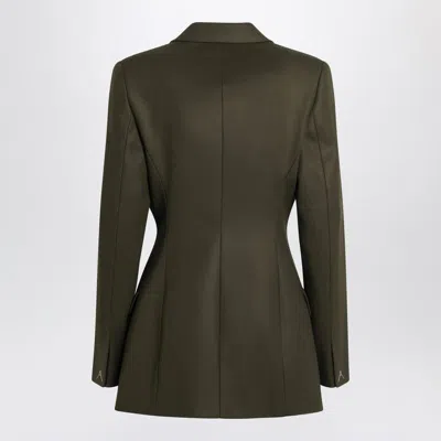 Alaïa Alaia Double-breasted Olive Green Wool Jacket Women In Green