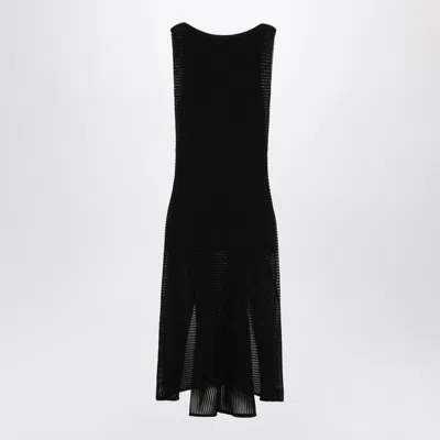 Alaïa Alaia Black Knit Dress With Ruches Women In Black