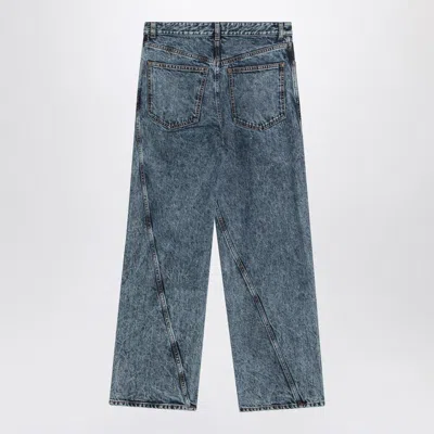 Alaïa Alaia Twisted Stonewashed Denim Jeans Women In Blue