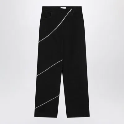 Alaïa Black Zip Spiral Jeans In Black