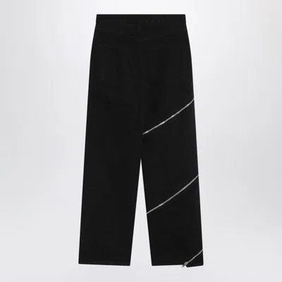 Alaïa Black Zip Spiral Jeans In Black