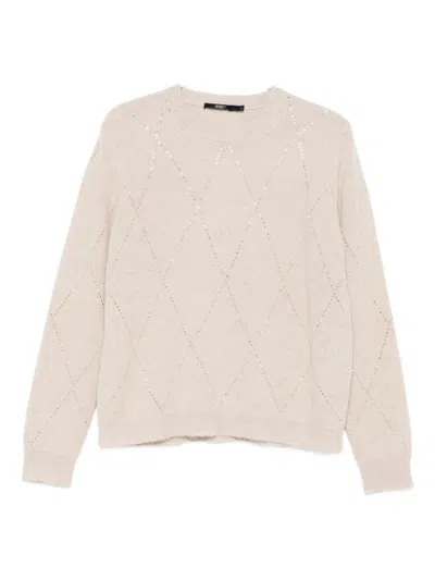 Seventy Diamond-pattern Sequin-embellished Sweater In Neutral