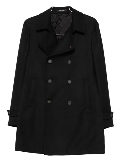 Tagliatore Double-breasted Coat In Black