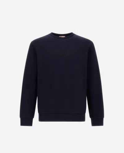 Herno Resort Sweatshirt In Cotton Fleece In Blue