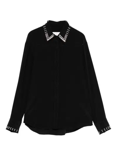 Trame Auree Embellished Long-sleeve Shirt In Black