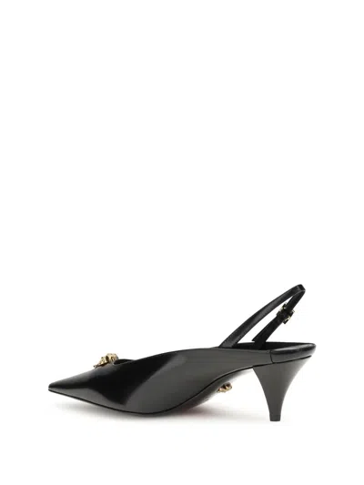 Versace Medusa-head Pointed-toe Mules In Black