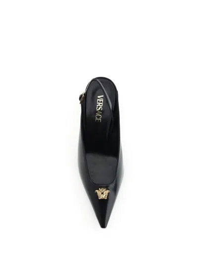 Versace Medusa-head Pointed-toe Mules In Black