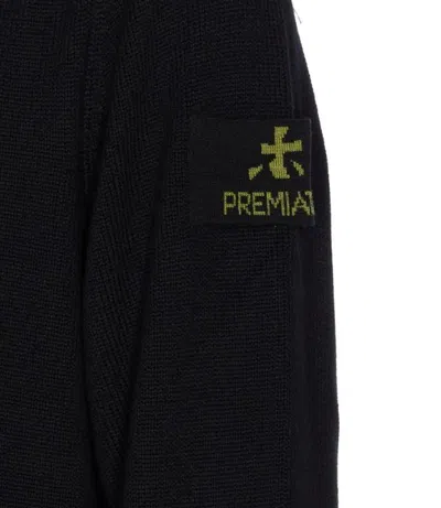 Premiata Crewneck Sweater With Long Sleeves And Ribbed Cuffs In Black