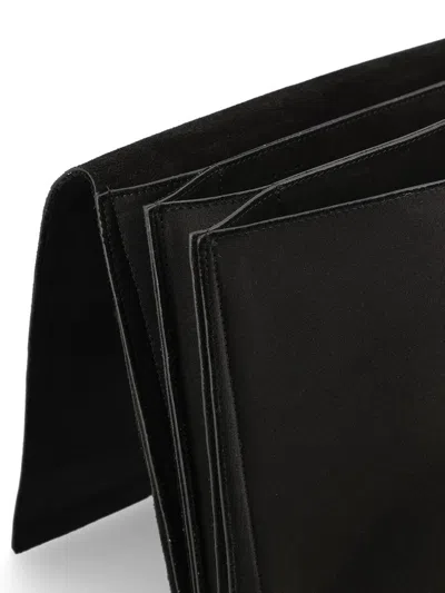 Givenchy Paris 1952 Embroidered Satin Clutch In Black