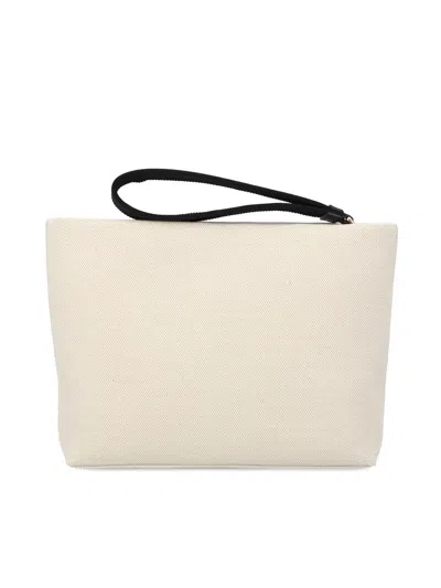 Givenchy Pochette In Tela Con Logo Stampato In Brown
