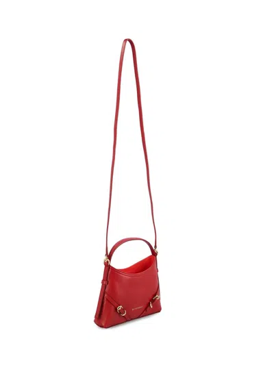 Givenchy Voyou Mini Shoulder Bag In Shiny Leather In Red