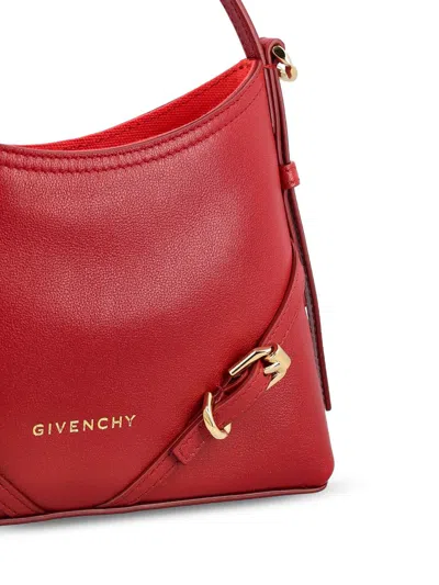 Givenchy Voyou Mini Shoulder Bag In Shiny Leather In Red
