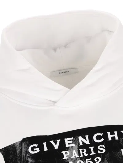 Givenchy Logo Printed Drawstring Hoodie In White