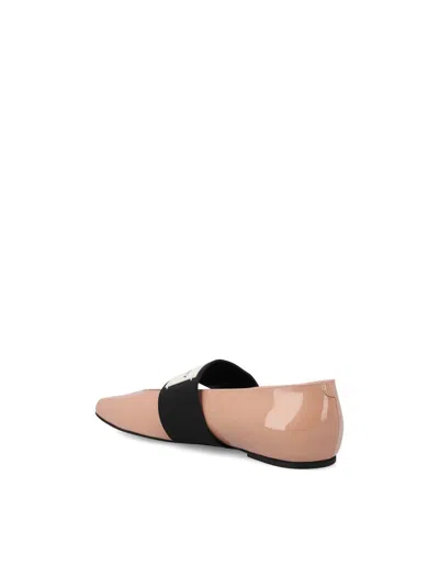 Givenchy Sliced Square Ballerinas In Patent Leather In Pink