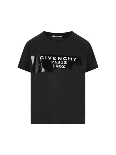 Givenchy Crew-neck Short Sleeve Graphic Cotton T-shirt In Black